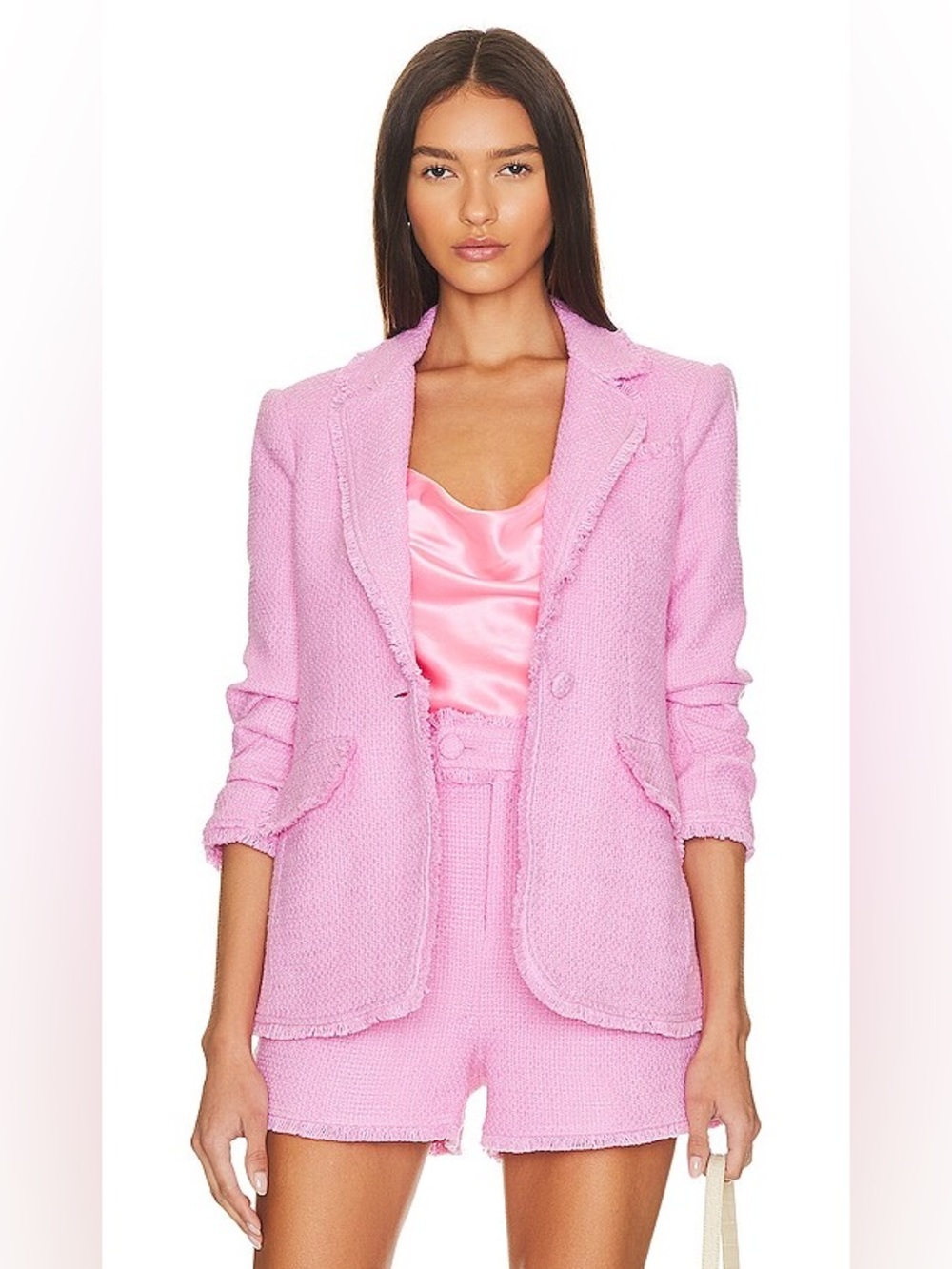 CINQ À SEPT Khloe Bouclé Blazer pink Lemonade Blazer and shorts set size 4